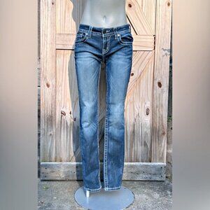 Miss Me Stretch Denim Low Rise Flap Pocket Signature Skinny Jeans~26~